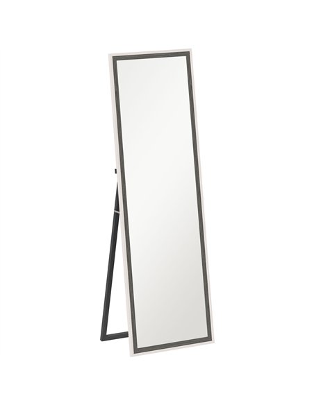 HOMCOM 162.6 cm Two-Tone Full Length Mirror - White/Grey-Tone - pic 162651 | FastDaddyshop