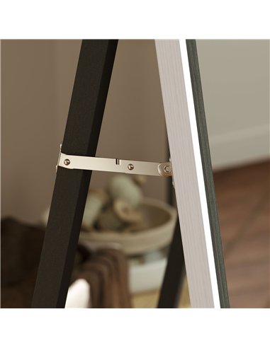 HOMCOM 162.6 cm Two-Tone Full Length Mirror - White/Grey-Tone