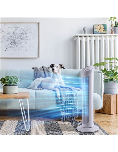 HOMCOM 30" Oscillating Tower Fan 3 Speed Mode Ultra Slim Indoor Air Refresher Cooling Machine Noise Reduction - White - pic 16267 | FastDaddyshop