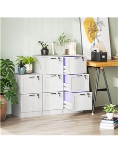 HOMCOM 3-Drawer Filing Cabinet with Lock - White 2