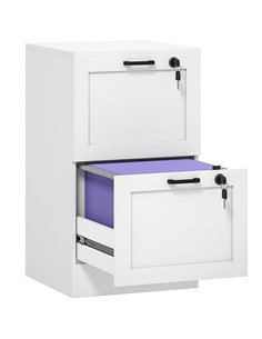 HOMCOM 2-Drawer Filing Cabinet with Lock - White