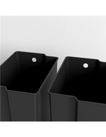HOMCOM 50L Dual Compartment Stainless Steel Bin, with Deodoriser Holders - Black - pic 162739 | FastDaddyshop