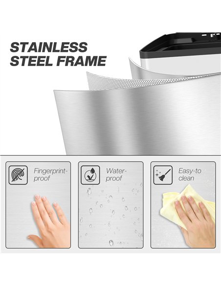 HOMCOM 40L Dual Compartment Stainless Steel Bin, with Deodoriser Holders - Silver Tone - pic 162756 | FastDaddyshop