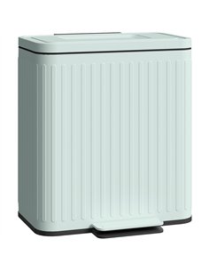 HOMCOM 40L Dual Compartment Rubbish Bin, with Soft-Close Lid - Green