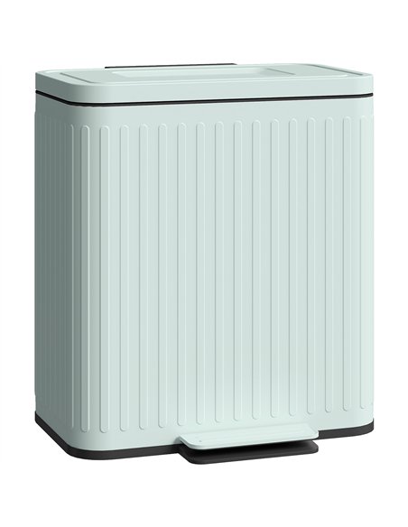 HOMCOM 40L Dual Compartment Rubbish Bin, with Soft-Close Lid - Green - pic 162776 | FastDaddyshop