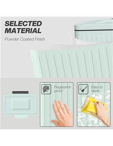 HOMCOM 40L Dual Compartment Rubbish Bin, with Soft-Close Lid - Green