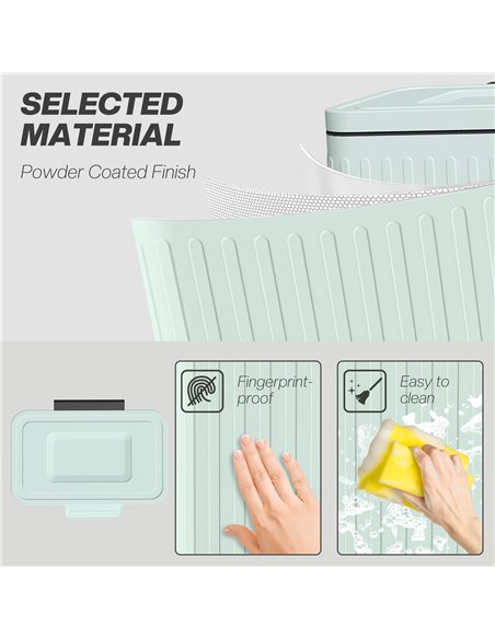 HOMCOM 40L Dual Compartment Rubbish Bin, with Soft-Close Lid - Green - pic 162781 | FastDaddyshop