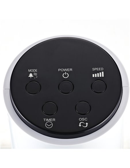HOMCOM 38'' Freestanding Tower Fan, 3 Speed 3 Mode, 12h Timer, 70 Degree Oscillation, LED Panel, 5M Remote Controller, White - pic 16282 | FastDaddyshop