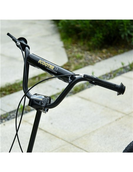 HOMCOM Teen Kids Stunt Scooter w/ Adjustable Handlebar, 12 Inch Rubber Tyres, Dual Brakes, Black - pic 162820 | FastDaddyshop