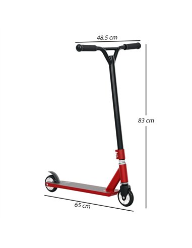 HOMCOM Stunt Scooter, 360° Entry Level Tricks Scooter w/ Lightweight Aluminium Deck and ABEC 7 Bearing, For Age 14+ Beginners, R