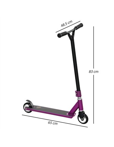 HOMCOM Stunt Scooter, 360° Entry Level Tricks Scooter w/ Lightweight Aluminium Deck and ABEC 7 Bearing, For Age 14+ Beginners, P