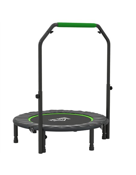 HOMCOM 40" Foldable Mini Fitness Trampoline, with Adjustable Foam Handle, Green - pic 162839 | FastDaddyshop