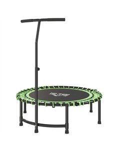 HOMCOM Mini Round Steel Frame Trampoline w/ Adjustable Handle, Green