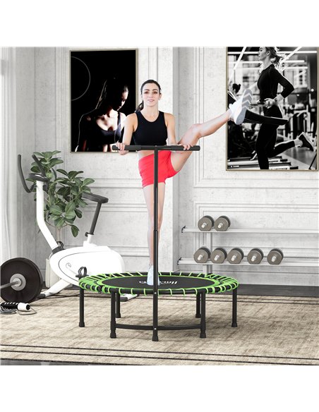 HOMCOM Mini Round Steel Frame Trampoline w/ Adjustable Handle, Green - pic 162849 | FastDaddyshop