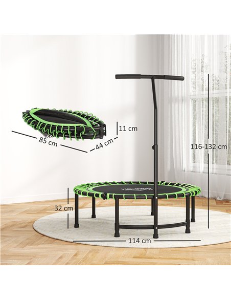 HOMCOM Mini Round Steel Frame Trampoline w/ Adjustable Handle, Green - pic 162850 | FastDaddyshop