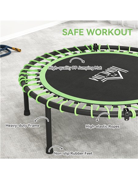 HOMCOM Mini Round Steel Frame Trampoline w/ Adjustable Handle, Green - pic 162853 | FastDaddyshop