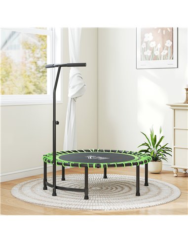 HOMCOM Mini Round Steel Frame Trampoline w/ Adjustable Handle, Green