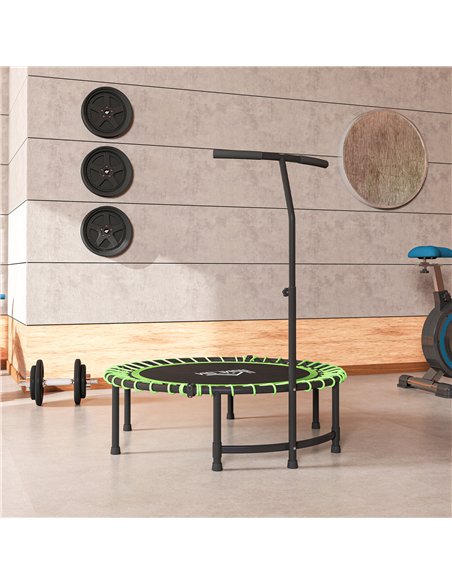 HOMCOM Mini Round Steel Frame Trampoline w/ Adjustable Handle, Green - pic 162856 | FastDaddyshop
