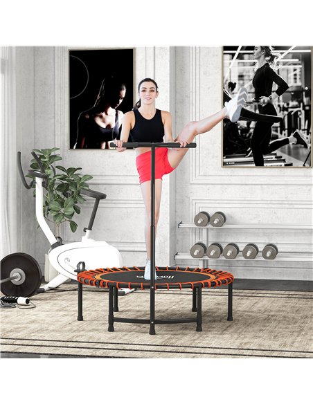 HOMCOM Mini Round Steel Frame Trampoline w/ Adjustable Handle, Orange - pic 162858 | FastDaddyshop