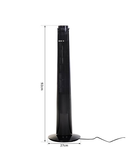 Homcom 36" Oscillating Tower Fan with Remote Control, 3 Speed, Quiet Cooling Fans, Black - pic 16286 | FastDaddyshop