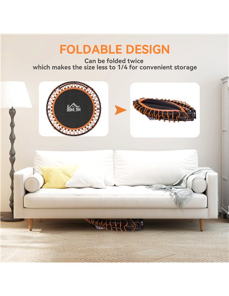 HOMCOM Mini Round Steel Frame Trampoline w/ Adjustable Handle, Orange - pic 162861 | FastDaddyshop
