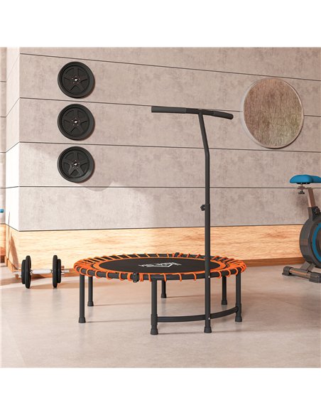 HOMCOM Mini Round Steel Frame Trampoline w/ Adjustable Handle, Orange - pic 162865 | FastDaddyshop
