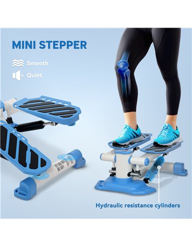 HOMCOM Portable Mini Stepper, Steppers for Exercise Workout with LCD Display Monitor, Anti-skid Foot Pedals for Home Gym Office,