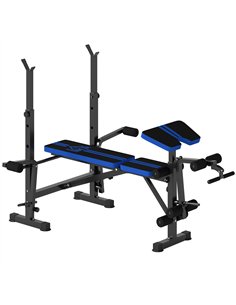 HOMCOM Adjustable Weight Bench with Leg Developer Barbell Rack for Weight Lifting and Strength Training Multifunctional Workout 