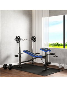 HOMCOM Adjustable Weight Bench with Leg Developer Barbell Rack for Weight Lifting and Strength Training Multifunctional Workout  2