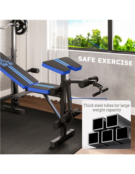 HOMCOM Adjustable Weight Bench with Leg Developer Barbell Rack for Weight Lifting and Strength Training Multifunctional Workout  - pic 162907 | FastDaddyshop