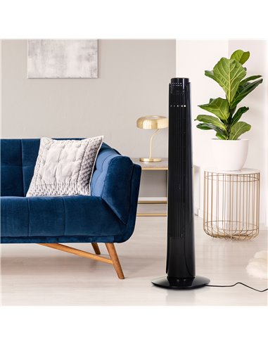 HOMCOM 36" Tower Fan Oscillating 3 Speeds w/ Remote Control Timer Moving Head Quiet Operation Home Office Bedroom Black - 92H cm