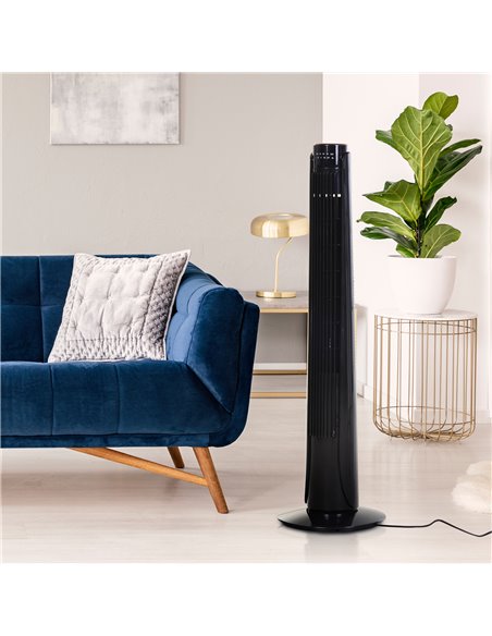 HOMCOM 36" Tower Fan Oscillating 3 Speeds w/ Remote Control Timer Moving Head Quiet Operation Home Office Bedroom Black - 92H cm - pic 16292 | FastDaddyshop