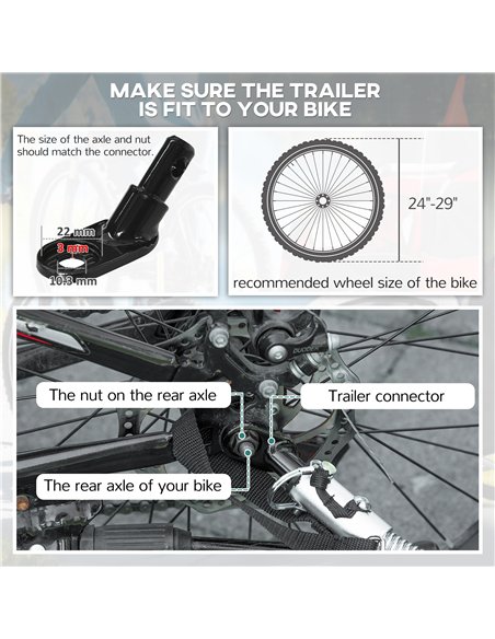 HOMCOM Baby Bike Trailer with 5 Point Harness, Steel Frame, Reflectors, Safety Flag, Hitch Coupler, Purple - pic 162926 | FastDaddyshop