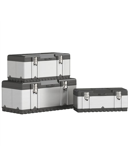 HOMCOM 3 Pieces Stainless Steel Toolbox Set, 23"/ 19"/ 16" - pic 162929 | FastDaddyshop