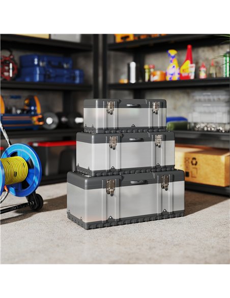 HOMCOM 3 Pieces Stainless Steel Toolbox Set, 23"/ 19"/ 16" - pic 162930 | FastDaddyshop