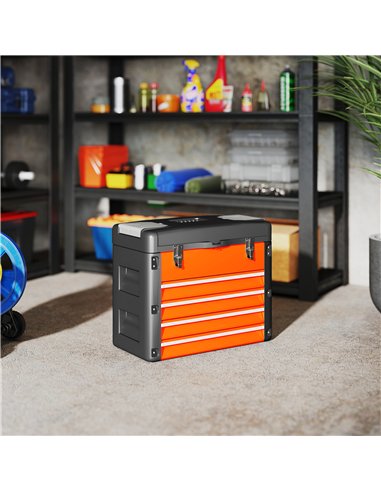 HOMCOM 4 Drawers Large Toolbox - Orange