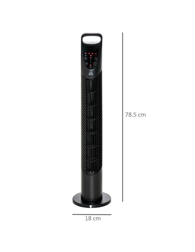 Homcom Oscillating Tower Fan with Remote Control, Timer, 3 Speed, Quiet Cooling Fans, Black