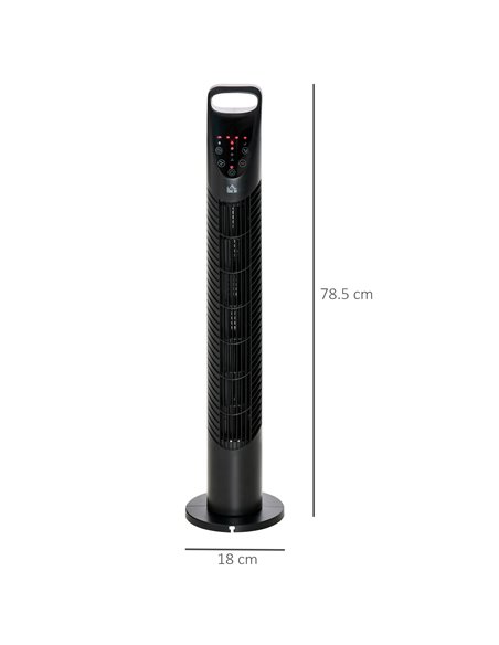 Homcom Oscillating Tower Fan with Remote Control, Timer, 3 Speed, Quiet Cooling Fans, Black - pic 16302 | FastDaddyshop