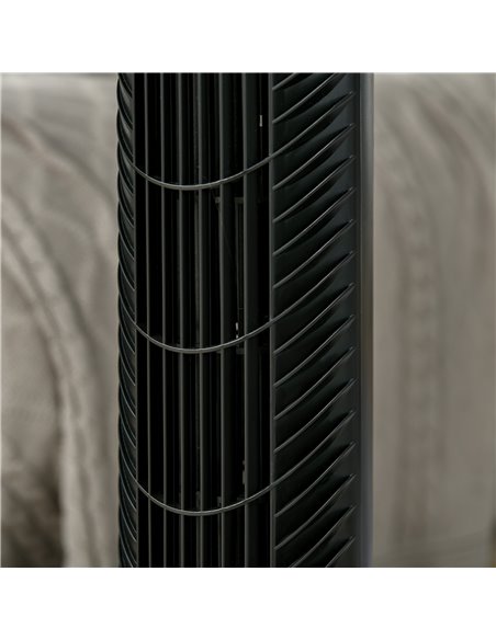 HOMCOM Tower Fan Oscillating 3 Speeds 3 Winds 40W w/ Remote Control Timer Moving Head Quiet Operation Home Office Bedroom Black  - pic 16308 | FastDaddyshop