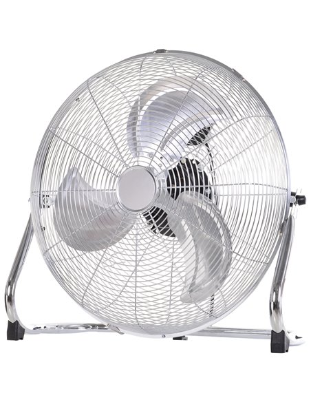 Homcom Portable 20" Chrome Metal Floor Fan with Tilting, High Velocity, 3 Speed, Silver - pic 16309 | FastDaddyshop