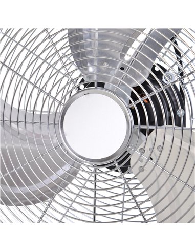 HOMCOM 20" Chrome Silver Metal Floor Fan High Velocity 3 Speed Settings Wind Low Noise Adjustable Fan Head 100W