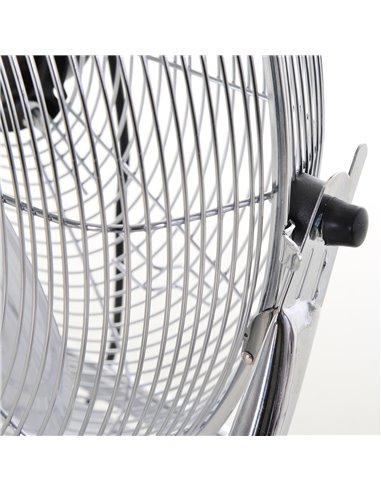 HOMCOM 20" Chrome Silver Metal Floor Fan High Velocity 3 Speed Settings Wind Low Noise Adjustable Fan Head 100W