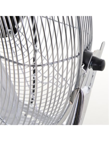 HOMCOM 20" Chrome Silver Metal Floor Fan High Velocity 3 Speed Settings Wind Low Noise Adjustable Fan Head 100W - pic 16315 | FastDaddyshop