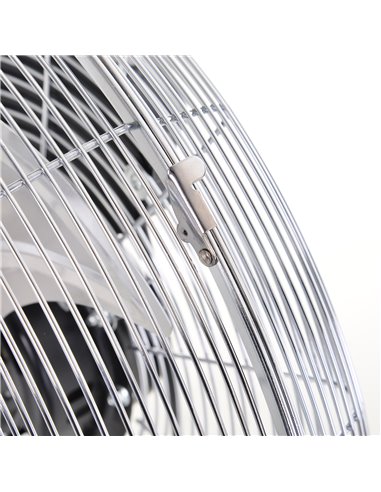 HOMCOM 20" Chrome Silver Metal Floor Fan High Velocity 3 Speed Settings Wind Low Noise Adjustable Fan Head 100W