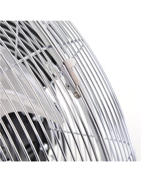 HOMCOM 20" Chrome Silver Metal Floor Fan High Velocity 3 Speed Settings Wind Low Noise Adjustable Fan Head 100W - pic 16316 | FastDaddyshop