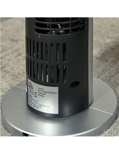 HOMCOM Tower Fan Oscillating 3 Speeds 3 Winds 40W w/ Remote Control Timer Moving Head Quiet Operation Home Office Bedroom Silver