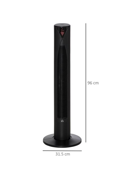 Homcom 38" Ultra Slim Oscillating Tower Fan with Remote Control, 3 Speed, Timer, Black - pic 16326 | FastDaddyshop