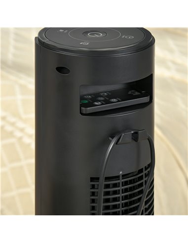 Homcom 38" Ultra Slim Oscillating Tower Fan with Remote Control, 3 Speed, Timer, Black