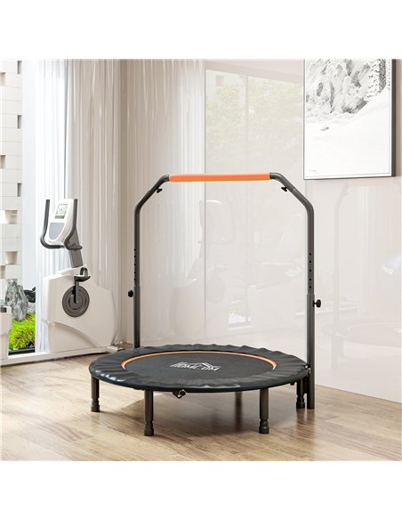 HOMCOM 45" Foldable Mini Fitness Trampoline, with Adjustable Foam Handle, Orange - pic 163368 | FastDaddyshop