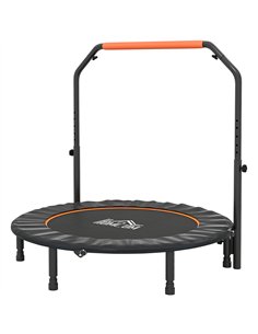 HOMCOM 48" Foldable Mini Fitness Trampoline, with Adjustable Foam Handle, Orange